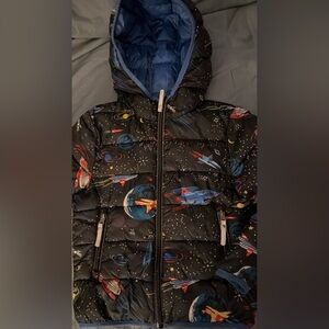 Hanna Andersson Cosmic Kids Puffer Jacket - Black and Blue